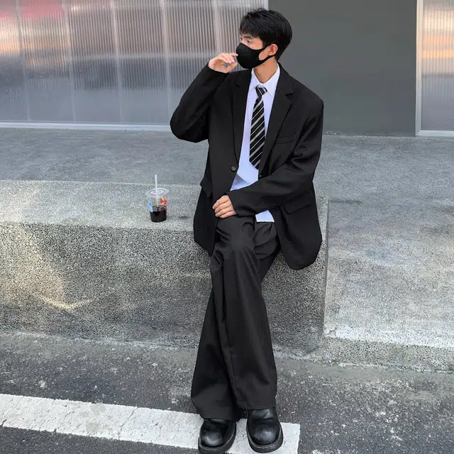 稻草人 美式高街创意满天星基础款纯色垫肩外套高级感日常百搭休闲宽松潮流落肩长袖单排扣轻奢西装  男女同款