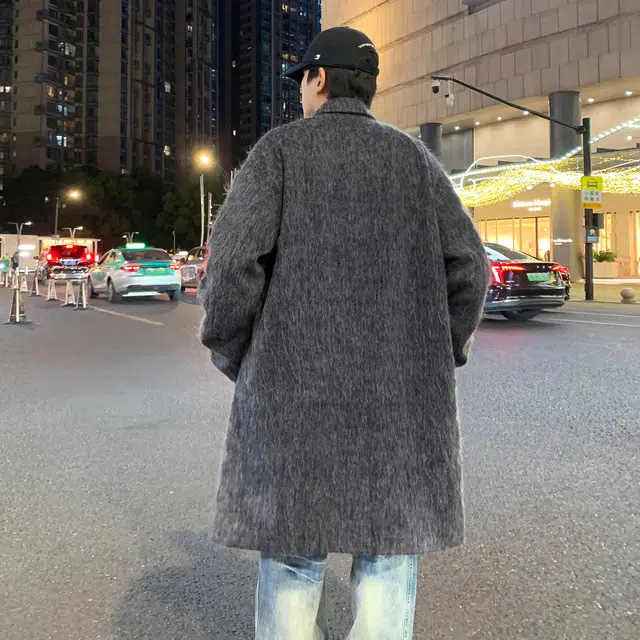 稻草人 美式复古英伦风双排扣简约基础款直筒外套潮流韩系高级感痞帅中长款大衣 男女同款