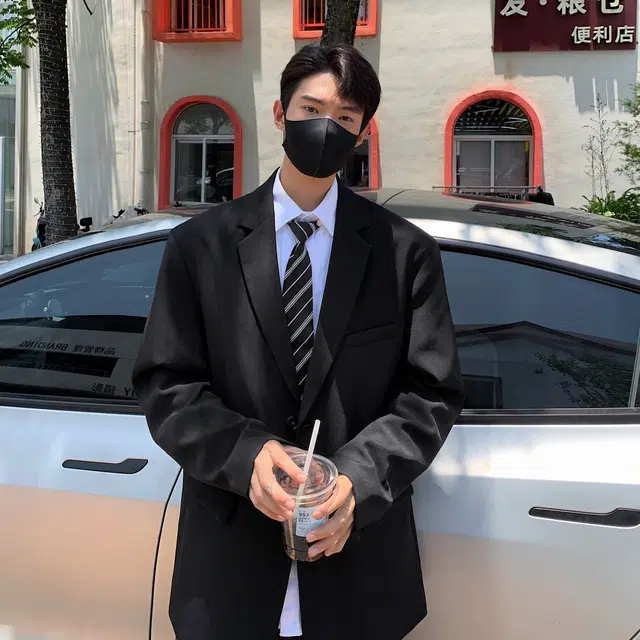 稻草人 美式高街创意满天星基础款纯色垫肩外套高级感日常百搭休闲宽松潮流落肩长袖单排扣轻奢西装  男女同款