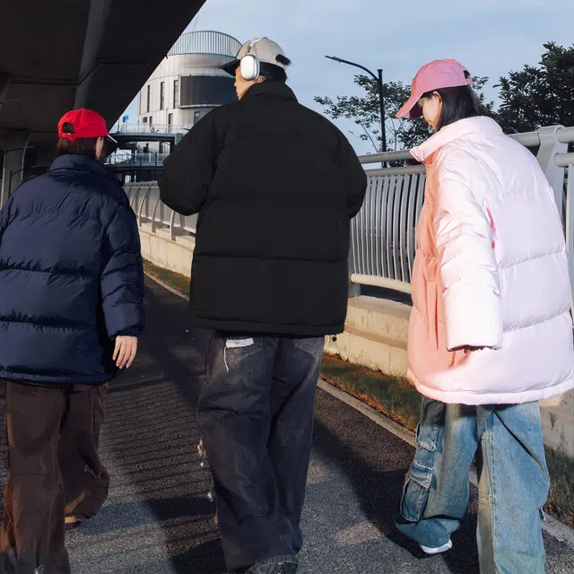 稻草人 基础款纯色防风防寒保暖加厚立领宽松休闲棉服外套美式高街无性别主义简约户外运动恒温面包羽绒服 男女同款 黑色