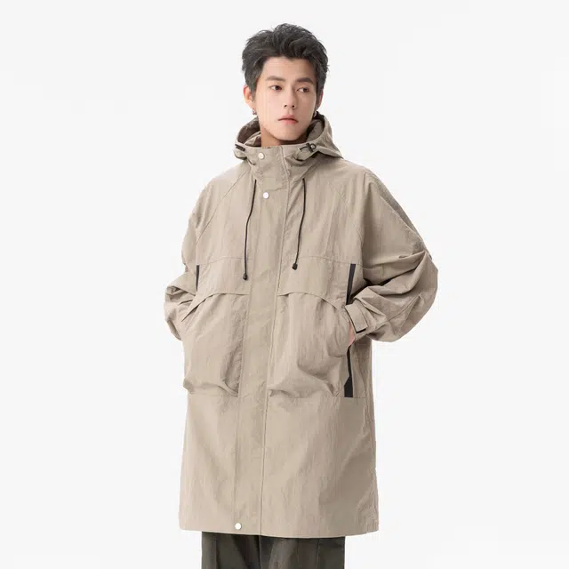 稻草人 美式户外机能风大口袋简约防风耐磨山系宽松休闲露营中长款夹克外套 男女同款