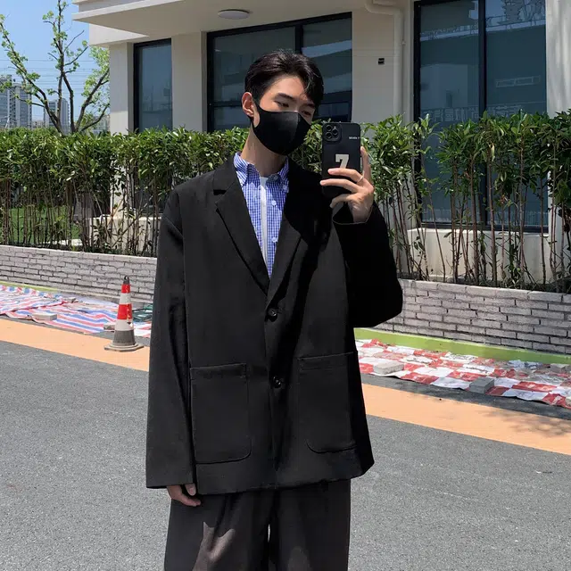 稻草人 美式高街基础款纯色垫肩外套高级感日常百搭休闲宽松潮流落肩长袖单排扣轻奢西装 男女同款