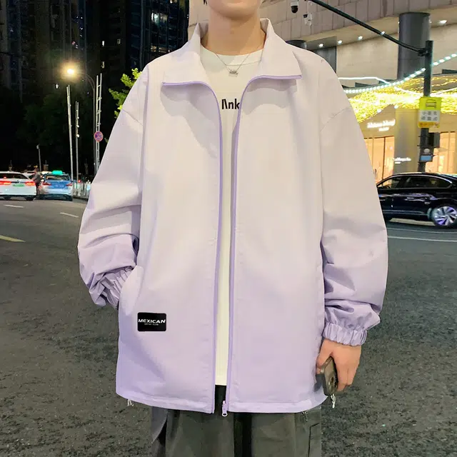 稻草人 双面穿美式渐变简约基础拉链工装运动服宽松休闲户外跑步夹克外套 男女同款