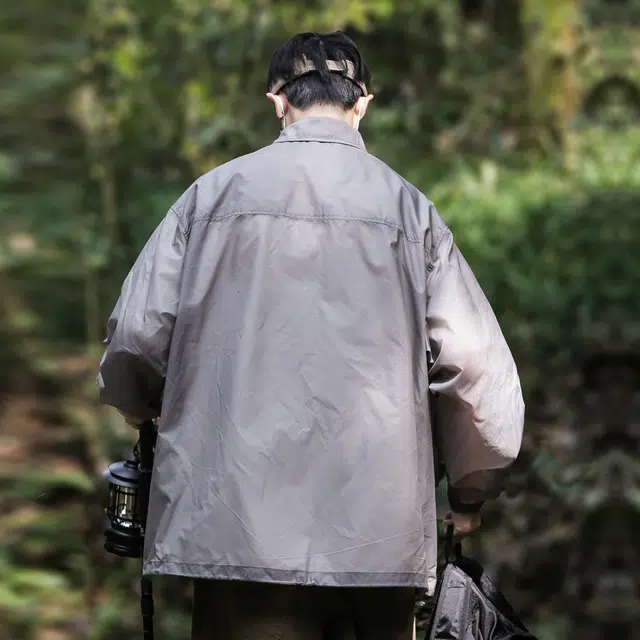 稻草人 户外山系远足防紫外线轻薄透气冰丝速干翻领单排扣外套宽松休闲骑行登山防晒服 男女同款