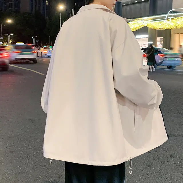 稻草人 双面穿美式渐变简约基础拉链工装运动服宽松休闲户外跑步夹克外套 男女同款