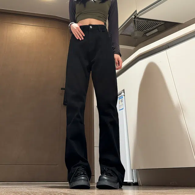 稻草人 美式高街中腰阔腿宽松休闲舒适透气百搭直筒牛仔裤 男女同款