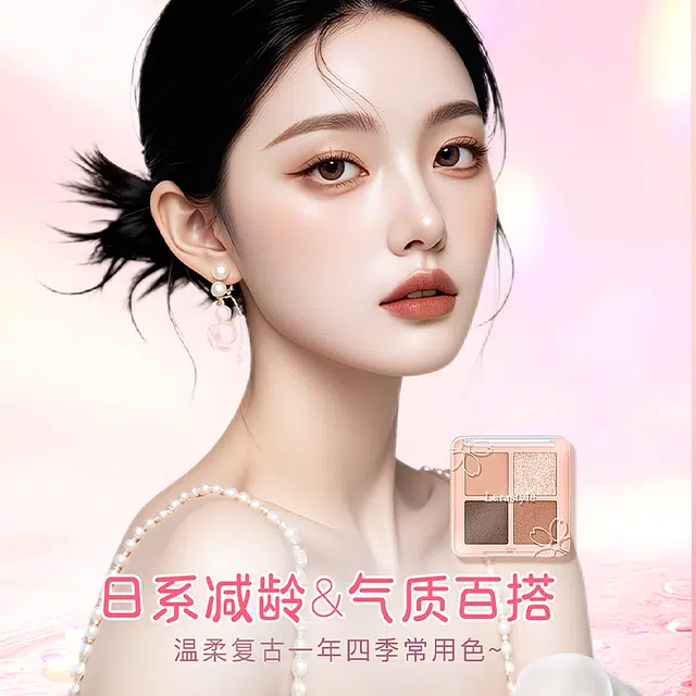 拉雅时代 四色眼影 哑光易上色细闪 粉质细腻不飞粉 新手通勤妆