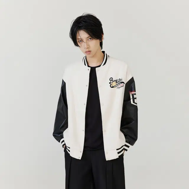 冰飞   美式重磅飞行员夹克学院风宽松休闲经典设计感创意趣味字母日常户外通勤外套棒球服 男女同款