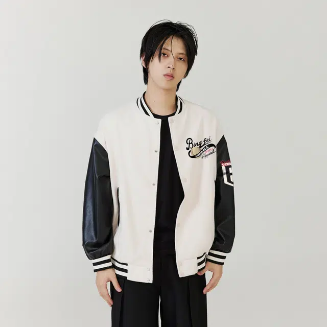 冰飞   美式重磅飞行员夹克学院风宽松休闲经典设计感创意趣味字母日常户外通勤外套棒球服 男女同款