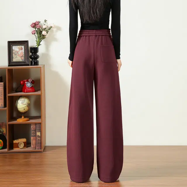 法文箱子 高腰百搭简约加绒休闲裤 女款