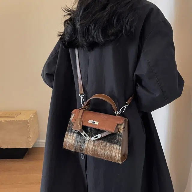 小众设计 尼子复古格子高颜值小包包女气质百搭斜挎包气质手提单肩包包 多色