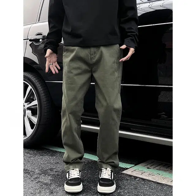 沃马 美式高街弯刀水洗做旧高级感流行简约时尚百搭牛仔裤 男女同款