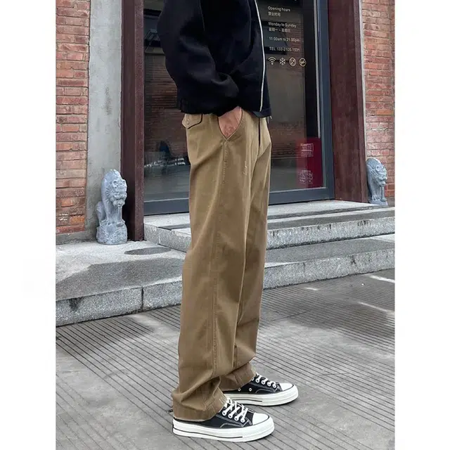 沃马 美式高街弯刀水洗做旧废土学院风流行简约通勤宽松直筒牛仔裤 男女同款