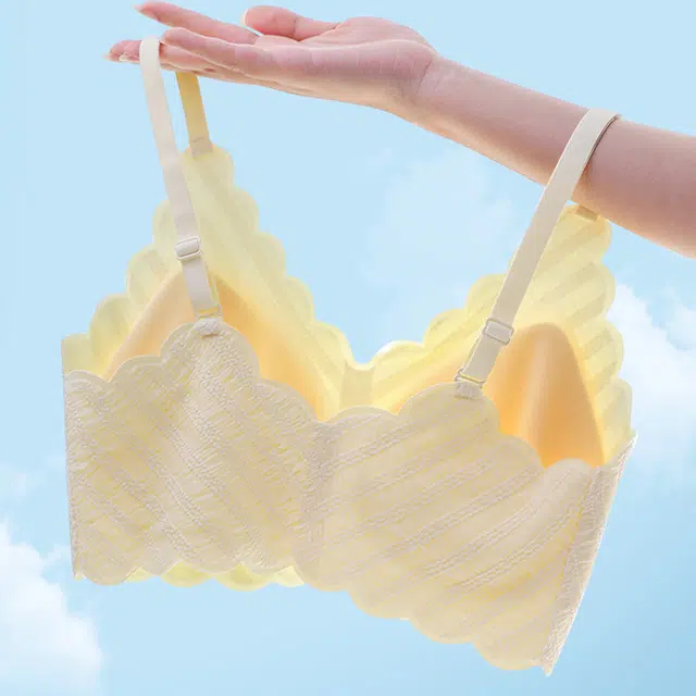 花蔓色 纯色蕾丝聚拢无痕收副乳防下垂文胸 女款