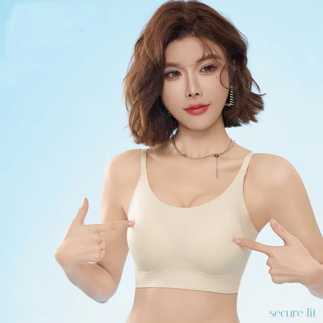 花蔓色 吊带无痕内衣薄款女夏小胸聚拢收副乳防下垂果冻舒适休闲轻盈透气美背文胸罩 女款