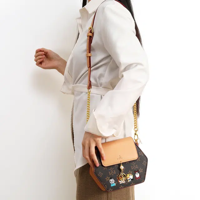Miss Gail Crossbody Bag White/Brown