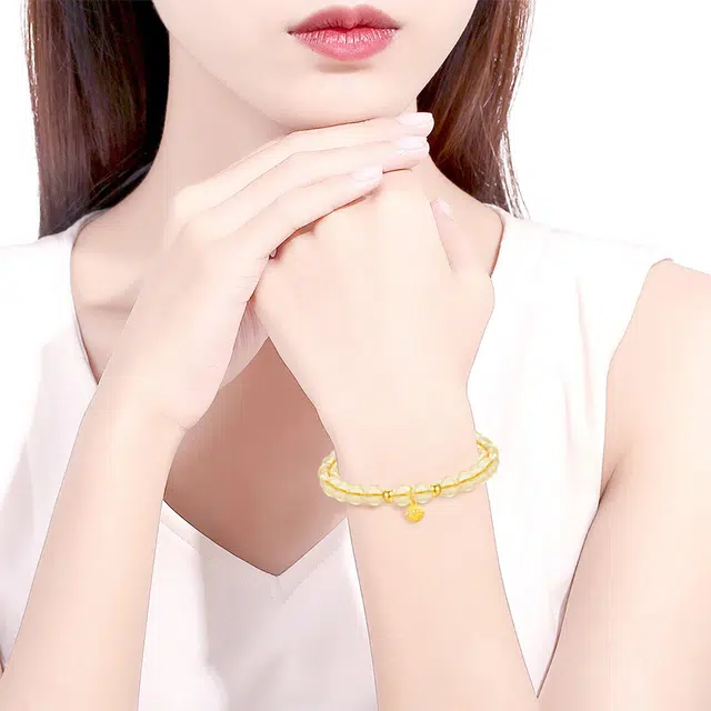 爱迪尔 招财纳福铃铛小众简约百搭#好运天然 黄水晶 手串 女款