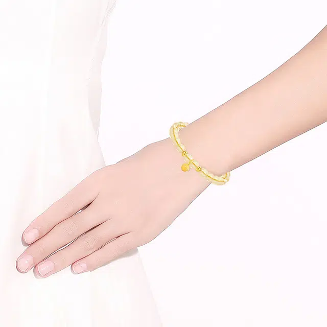爱迪尔 招财纳福铃铛小众简约百搭#好运天然 黄水晶 手串 女款