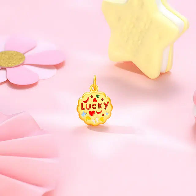 爱迪尔 新中式小众幸运爱心星星牌 多巴胺可爱简约百搭通勤 闺蜜女友送礼 足金 一口价 黄金项链 女款