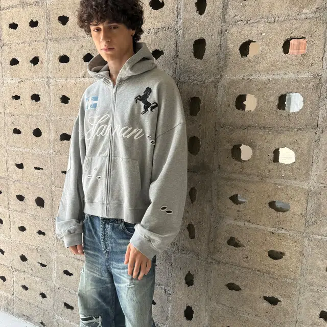 haonanhuang Green Label Horse Embroidery Hoodie