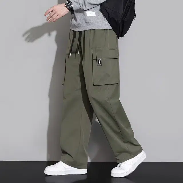 虫小绿 美式复古宽松设计百搭舒适潮流时尚运动休闲裤 男女同款