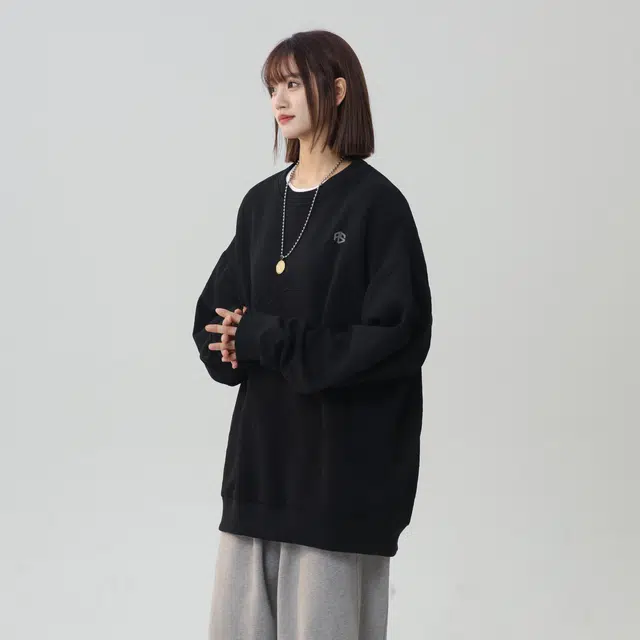 虫小绿 潮牌美式叠穿韩版字母印花长袖上衣春秋季打底衫宽松简约卫衣 男女同款
