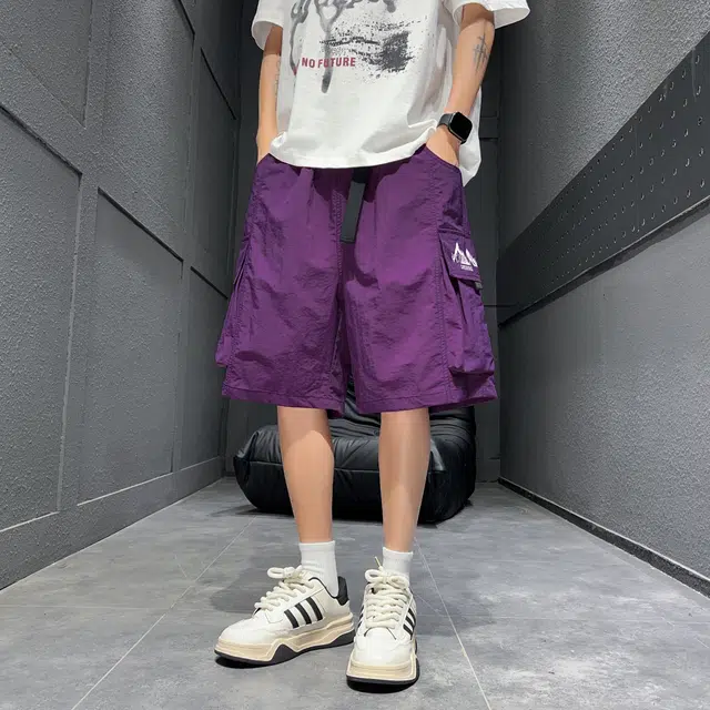 虫小绿 夏季美式薄款时尚潮流休闲宽松多口袋工装短裤 男女同款