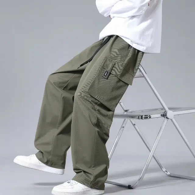 虫小绿 美式复古宽松设计百搭舒适潮流时尚运动休闲裤 男女同款