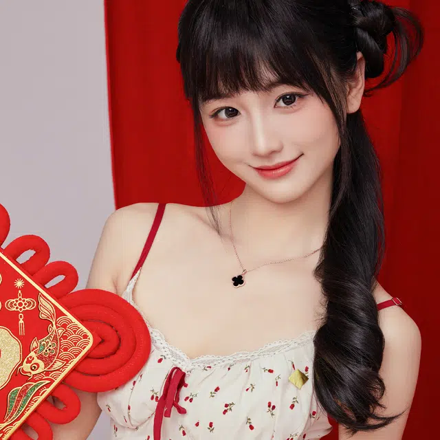 冰心雨 玫瑰金黑花四叶草轻奢小众复古浪漫优雅吊坠颈链 合金 时尚项链 女款