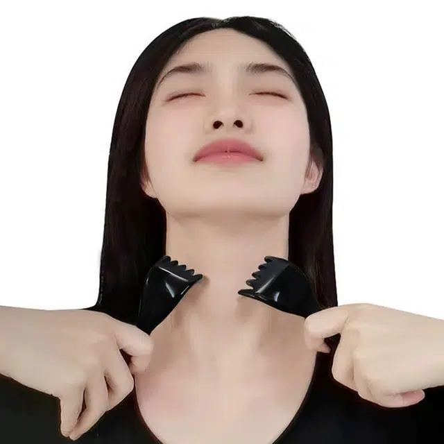 悦语 五爪头部按摩器黑水牛角长臂梳子经络头皮头疗疏通肩颈实用