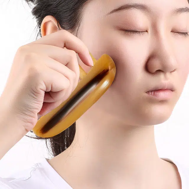 悦语 牛角六齿按摩梳头部实用按摩梳子羊角六钉穴位梳牛角梳子