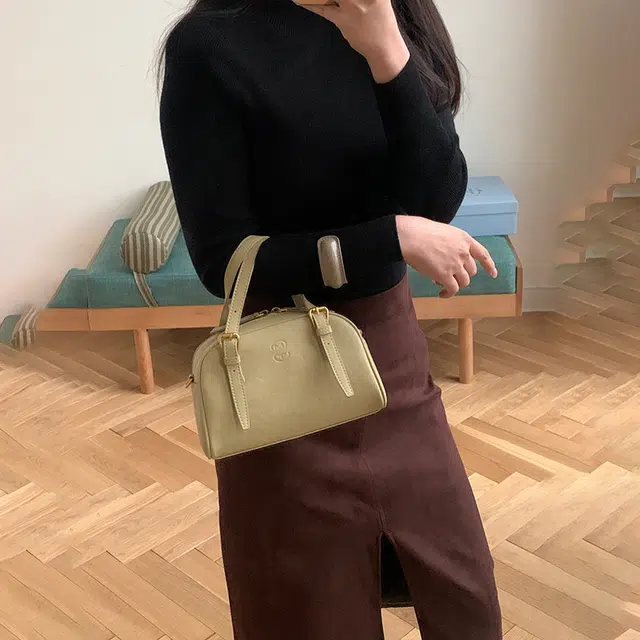西木汀 布蕾泡芙 小众设计精致小巧高级感百搭通勤 牛皮 波士顿包斜挎手提包 小号 女款 多色