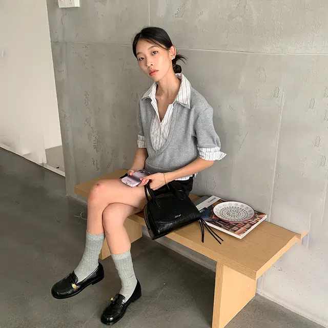 西木汀 水木年华 小众设计高级感百搭通勤 牛皮 波士顿包手提包 常规 女款 深邃黑/古银色