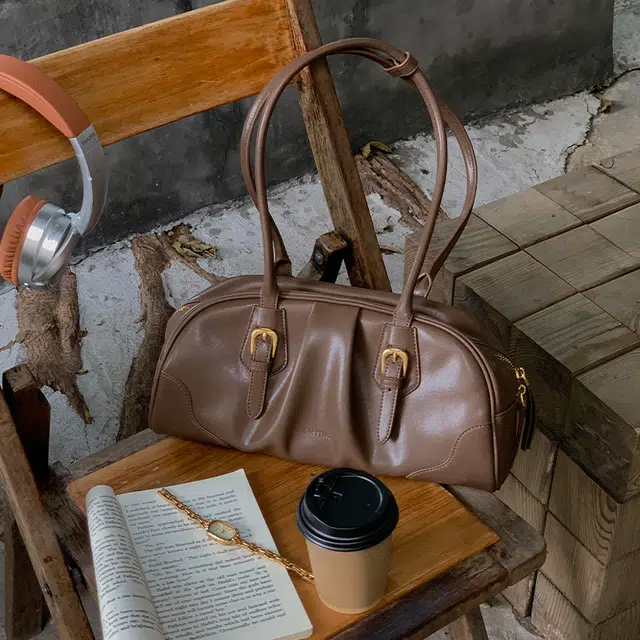 西木汀 远望 小众设计高级感通勤百搭简约 牛剖革层 单肩包 常规 女款 美拉德棕/深邃黑