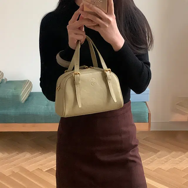 西木汀 布蕾泡芙 小众设计精致小巧高级感百搭通勤 牛皮 波士顿包斜挎手提包 小号 女款 多色