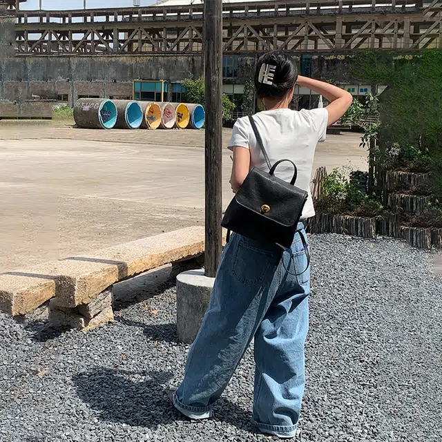 西木汀 随风 高级感小众包包日常通勤背包 牛皮 双肩包 女款 多色