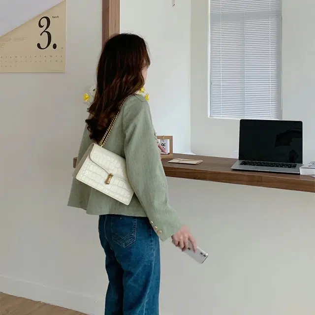 西木汀 风与路人 鳄鱼纹小众品牌高级感时尚通勤百搭 牛皮 链条包腋下包单肩斜挎包 女款 多色