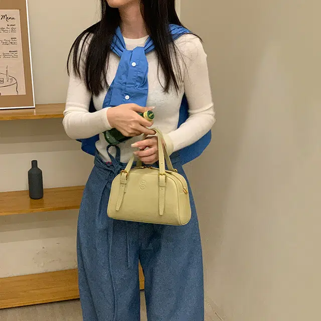 西木汀 布蕾泡芙 小众设计精致小巧高级感百搭通勤 牛皮 波士顿包斜挎手提包 小号 女款 多色