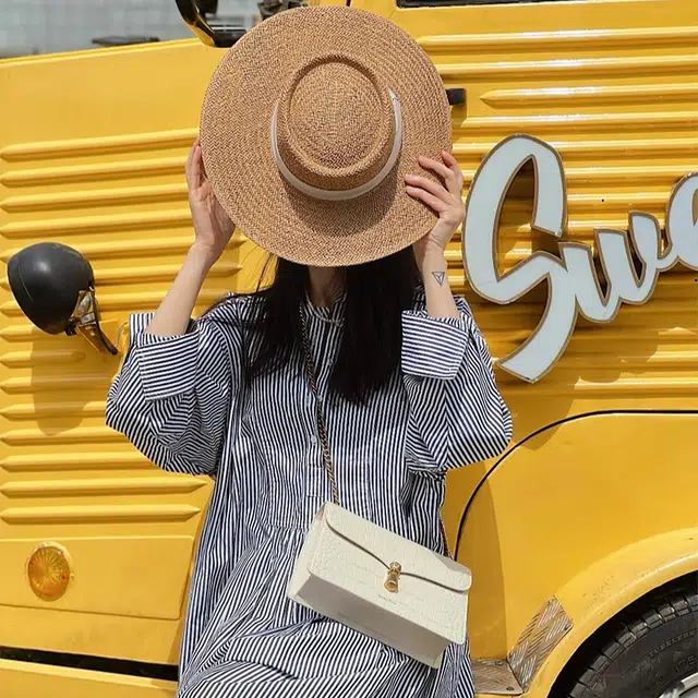 西木汀 风与路人 鳄鱼纹小众品牌高级感时尚通勤百搭 牛皮 链条包腋下包单肩斜挎包 女款 多色