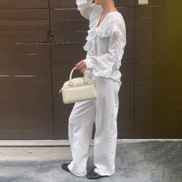 西木汀 奶油芝士小众设计百搭休闲通勤 牛皮 波士顿包单肩斜挎手提包 小号 女款 多色