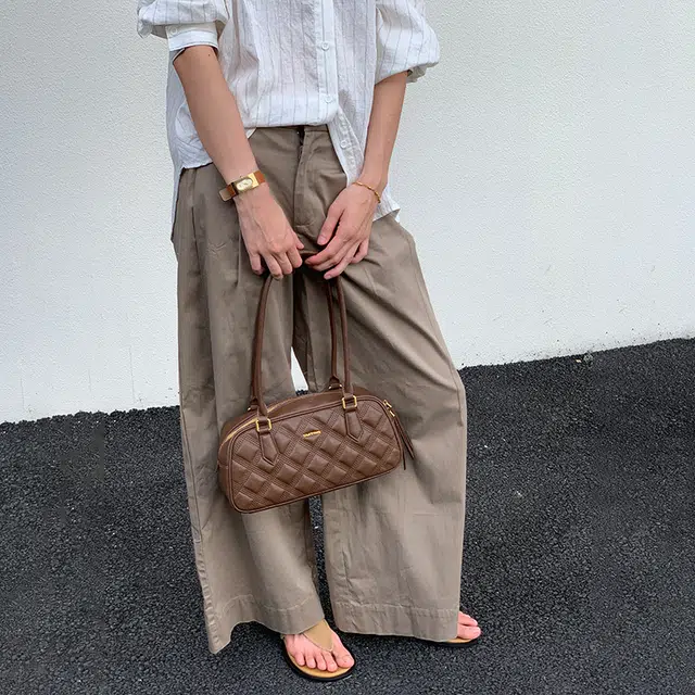 西木汀 奶芙松饼 小众设计高级感通勤百搭波士顿包包 牛皮革 单肩包 常规 女款 美拉德棕/日光黄/深邃黑