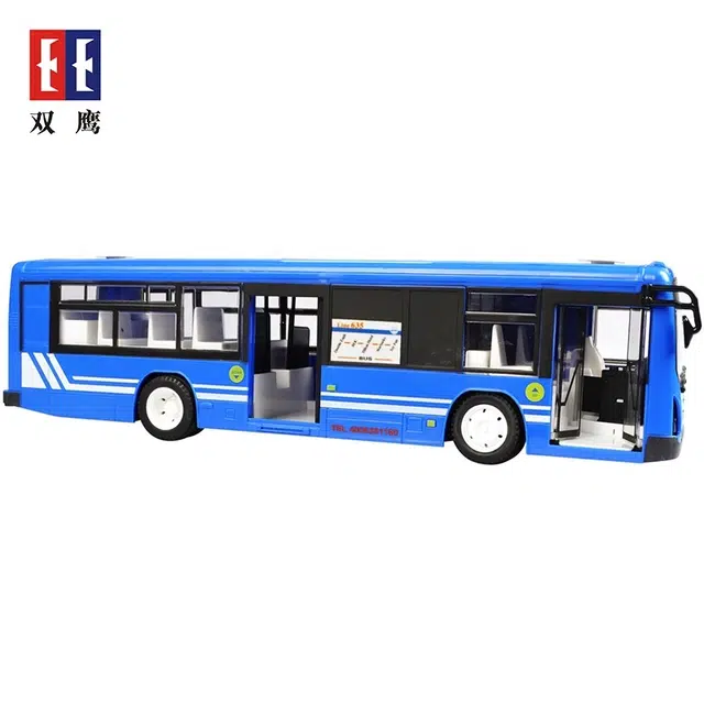 双鹰 一键可开门  城市巴士公交车模型 遥控玩具