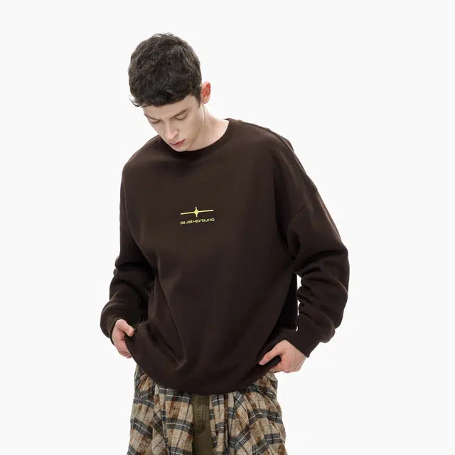 BJHG Lucky Star Knit Fleece Sweatshirt