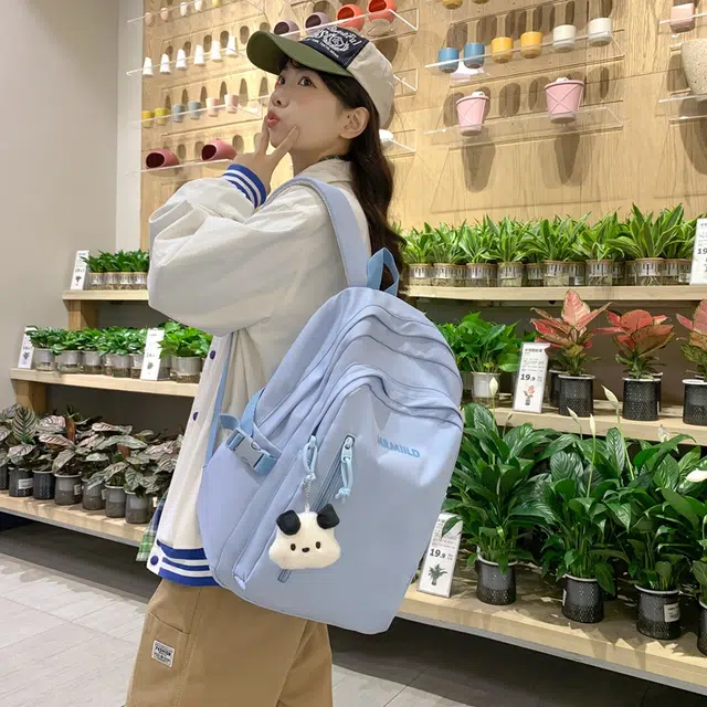 醇龙 简约百搭高颜值 尼龙 双肩包 女款 黑色/白色/黄色/粉色/蓝色