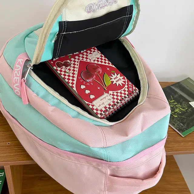 醇龙 学院风街头旅行潮流 尼龙 双肩包 男女同款情侣款 粉色/米白/紫色/黑色