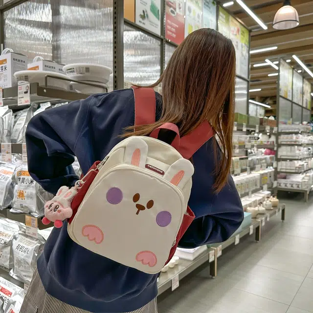 醇龙 幼儿园书包便携童趣宝宝背包卡通可爱小兔子 尼龙 双肩包 儿童款 白色/蓝色/紫色/粉色/黄色