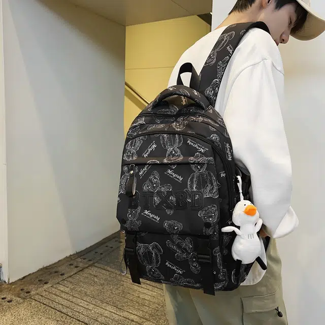 醇龙 书包初中生高颜值时尚潮流大学生背包高中生尼龙男女同款双肩包多色