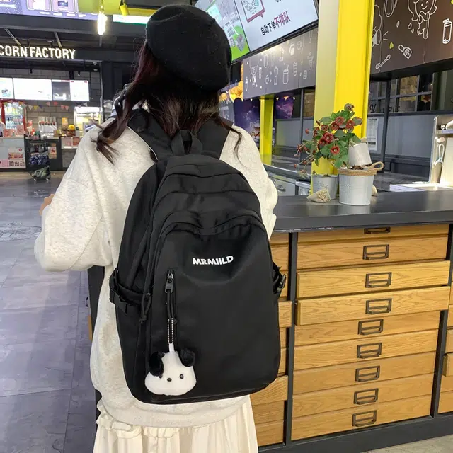 醇龙 简约百搭高颜值 尼龙 双肩包 女款 黑色/白色/黄色/粉色/蓝色