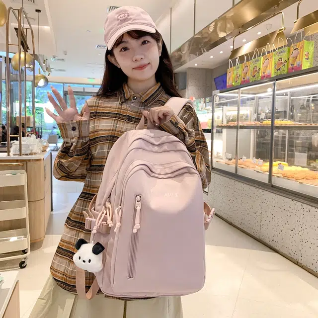 醇龙 简约百搭高颜值 尼龙 双肩包 女款 黑色/白色/黄色/粉色/蓝色