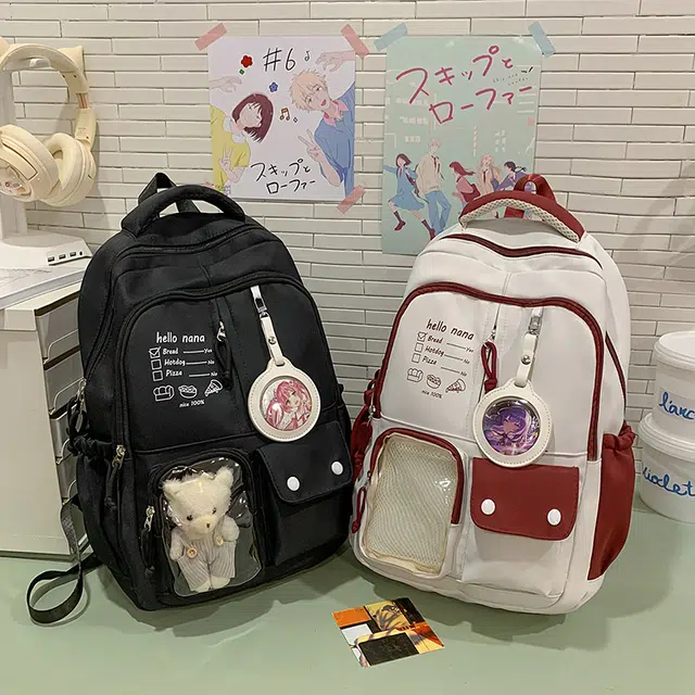 醇龙 高颜值书包简约休闲大容量旅行背包森系娃娃痛包 尼龙 双肩包 男女同款情侣款 多色